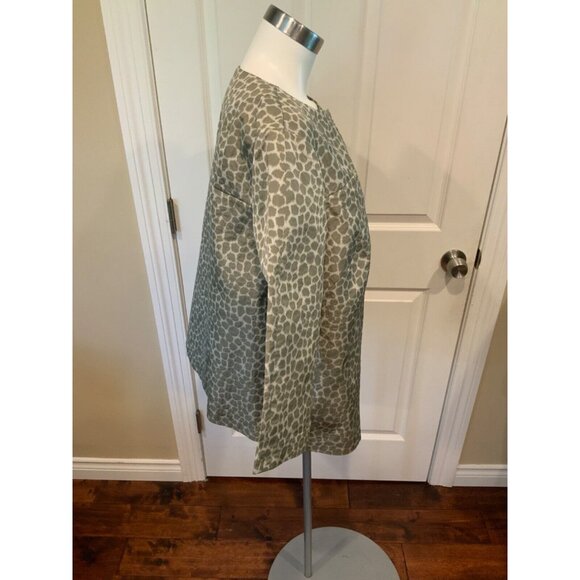 Lafayette 148 New York Animal Print Jacket W/Asymmetrical Front - Picture 3 of 6